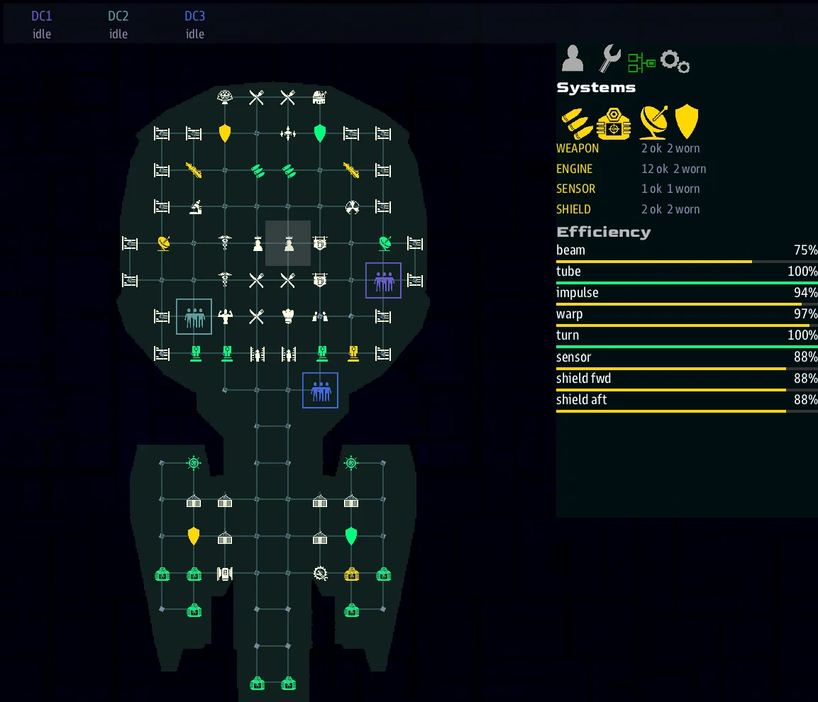 Engineering's interior view beside the Systems tab