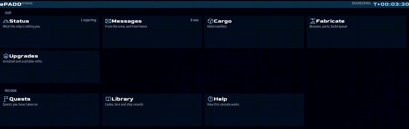 The ePADD home screen on Engineering
